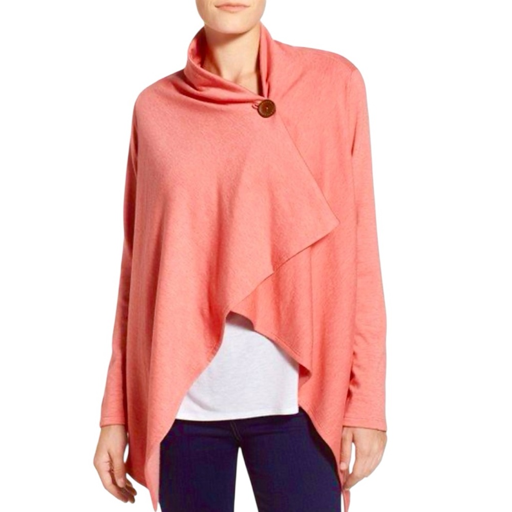 Bobeau Button Wrap Cardigan Sweater Small